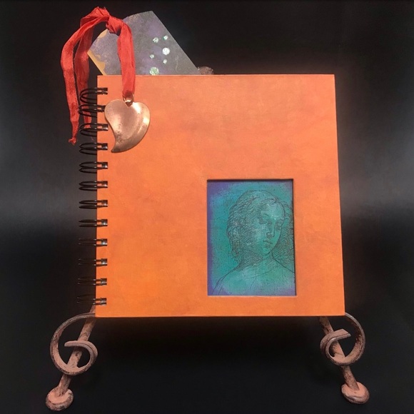 Vtg 90s Renaissance Style Blank Journal, Handmade Tassel/Bookmark, Junk Journal - Picture 5 of 5